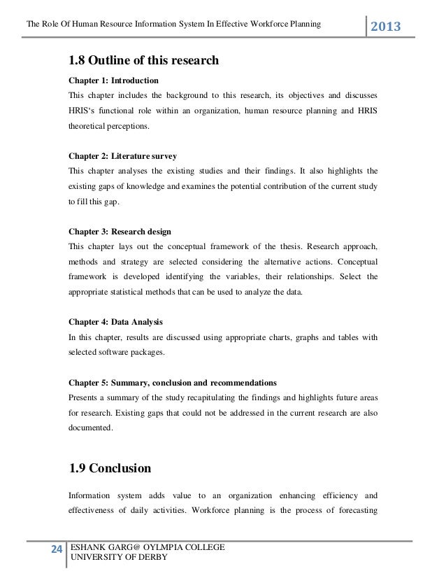 strategic human resource planning thesis